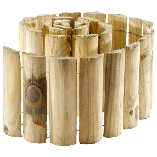 Flexible Timber Log Roll Edging 150 x 1500mm Pressure Treated Garden Border