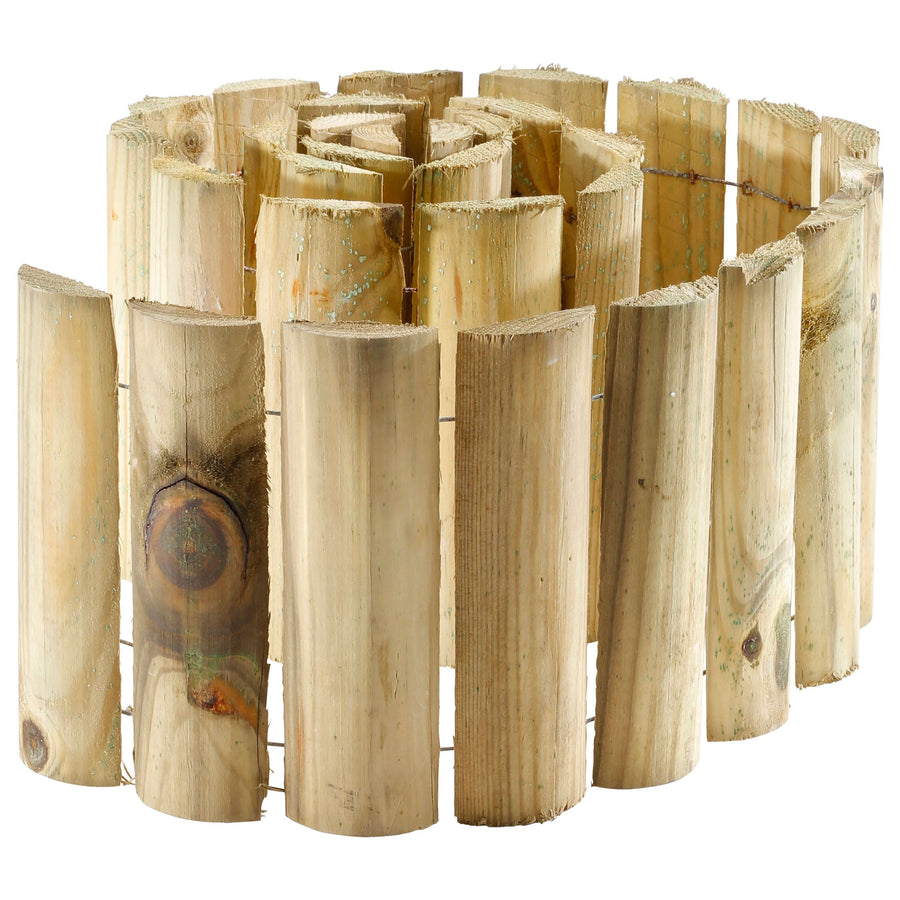 Flexible Timber Log Roll Edging 150 x 1500mm Pressure Treated Garden Border