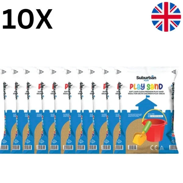 10 x Play Sand Safe Non-Toxic Sand Pit Filler - 20kg (200kg) - Bulk Discount