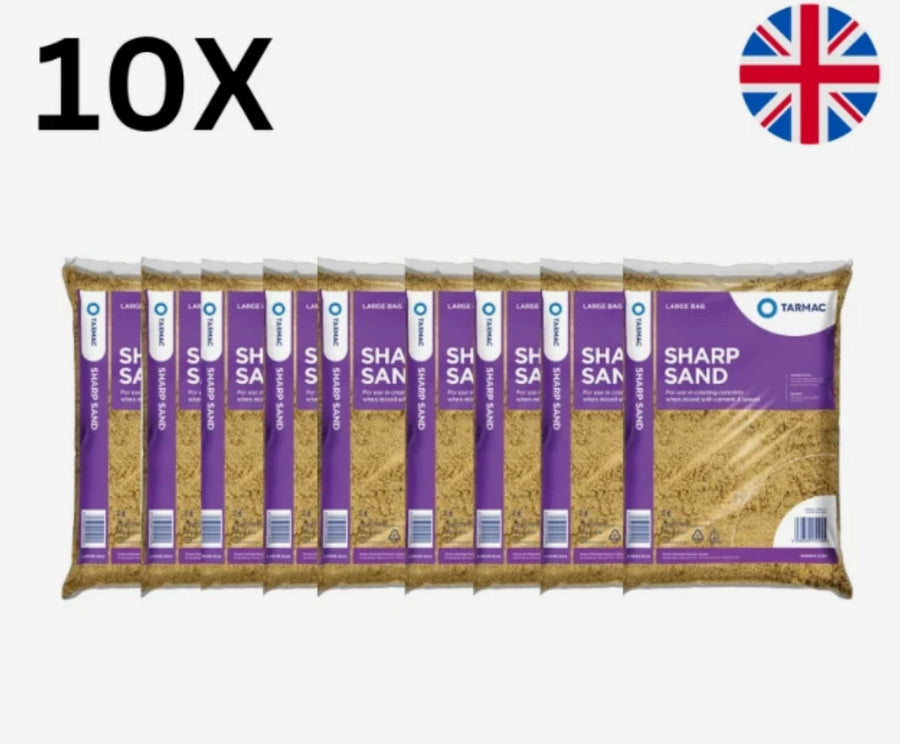 10 x Tarmac Sharp Sand 25KG (250KG) Building sand - Bulk discount Free Delivery
