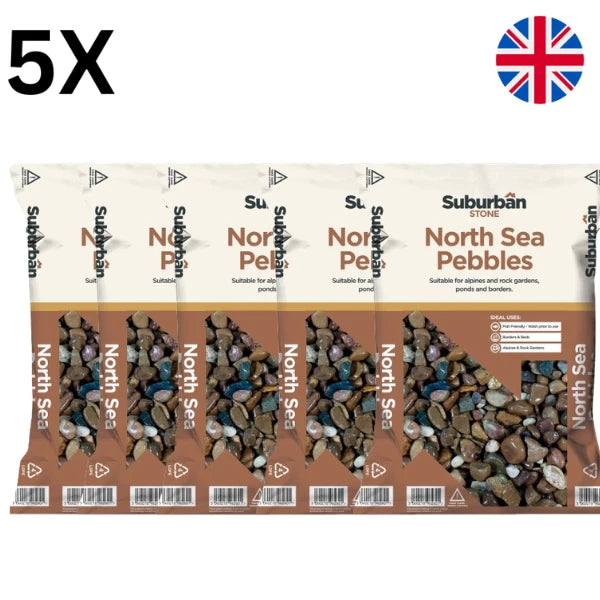5 x North Sea Pebbles 20-30mm | Natural Decorative Garden Stones 20kg